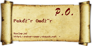 Pekár Omár névjegykártya